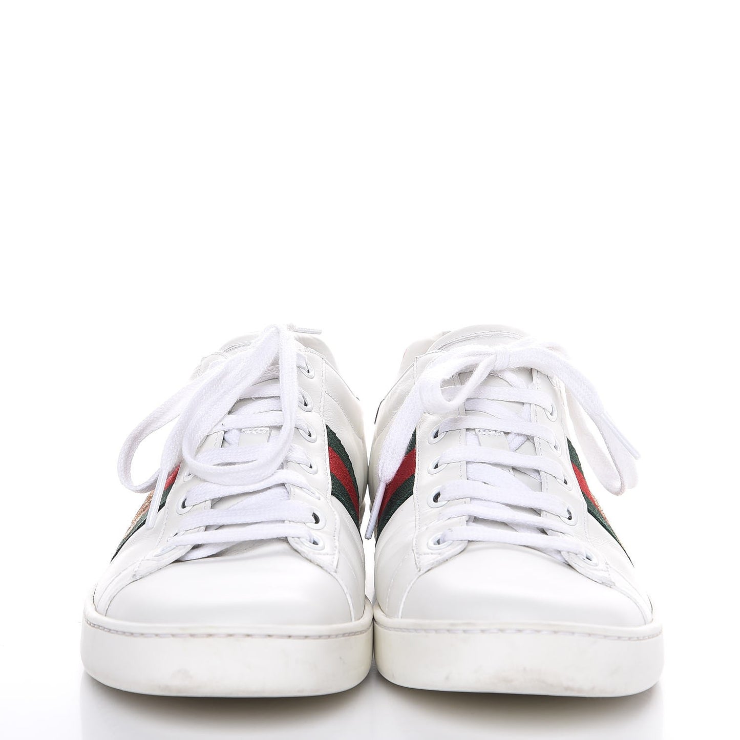 Calfskin Ayers Bee Embroidered Ace Sneakers 39 White Green
