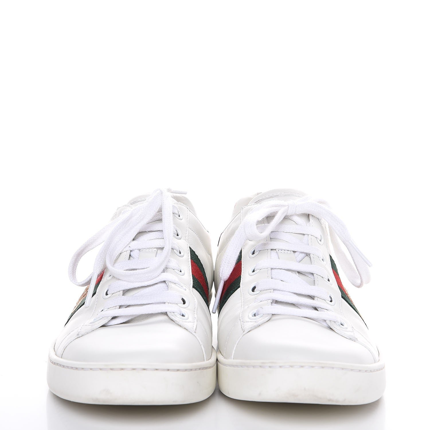 Gucci Calfskin Ayers Bee Embroidered Ace Sneakers 39 White Green 2 of 13
