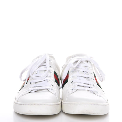 Gucci Calfskin Ayers Bee Embroidered Ace Sneakers 39 White Green 2 of 13