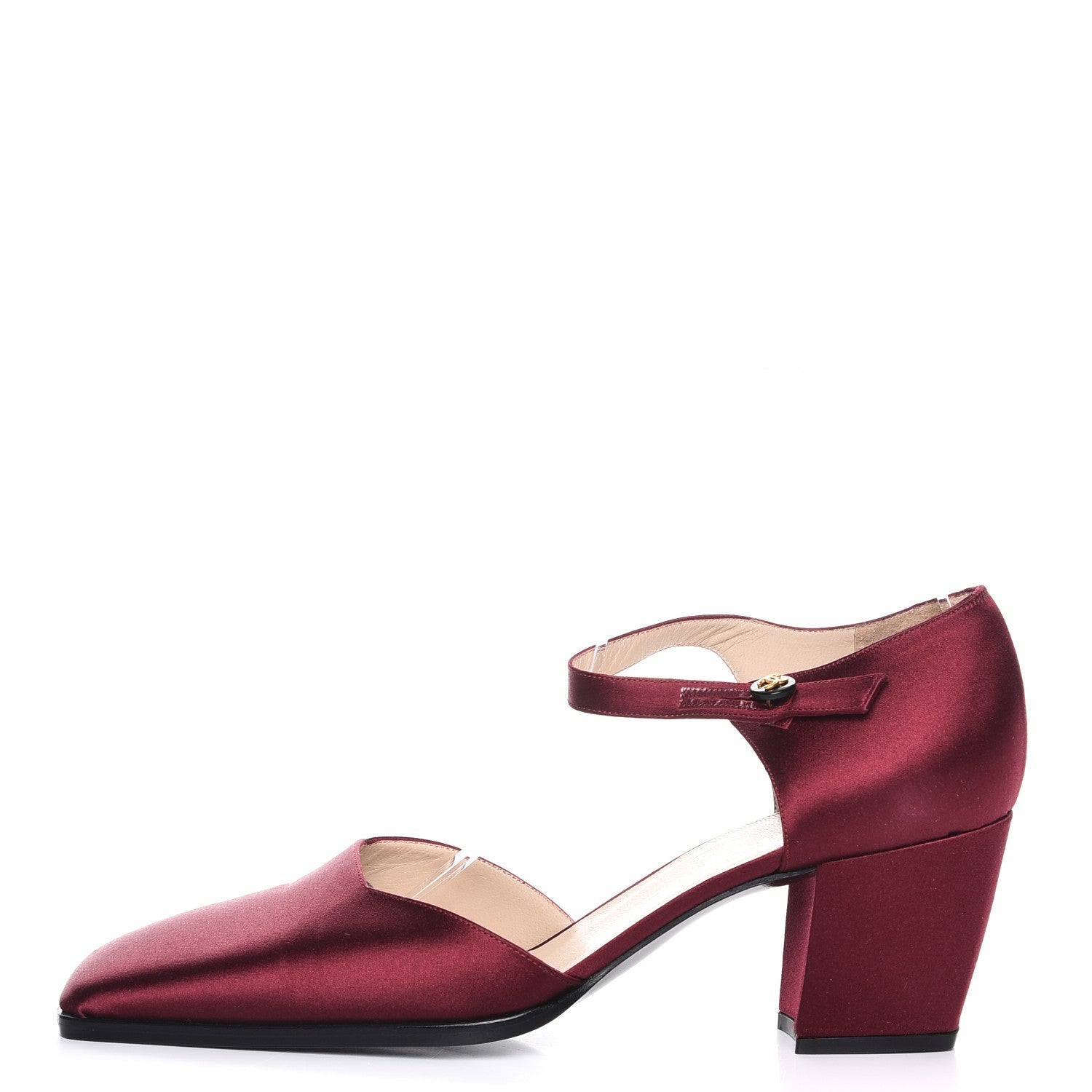 Chanel Satin Mary Jane Pumps 38.5 Bordeaux 1 of 10