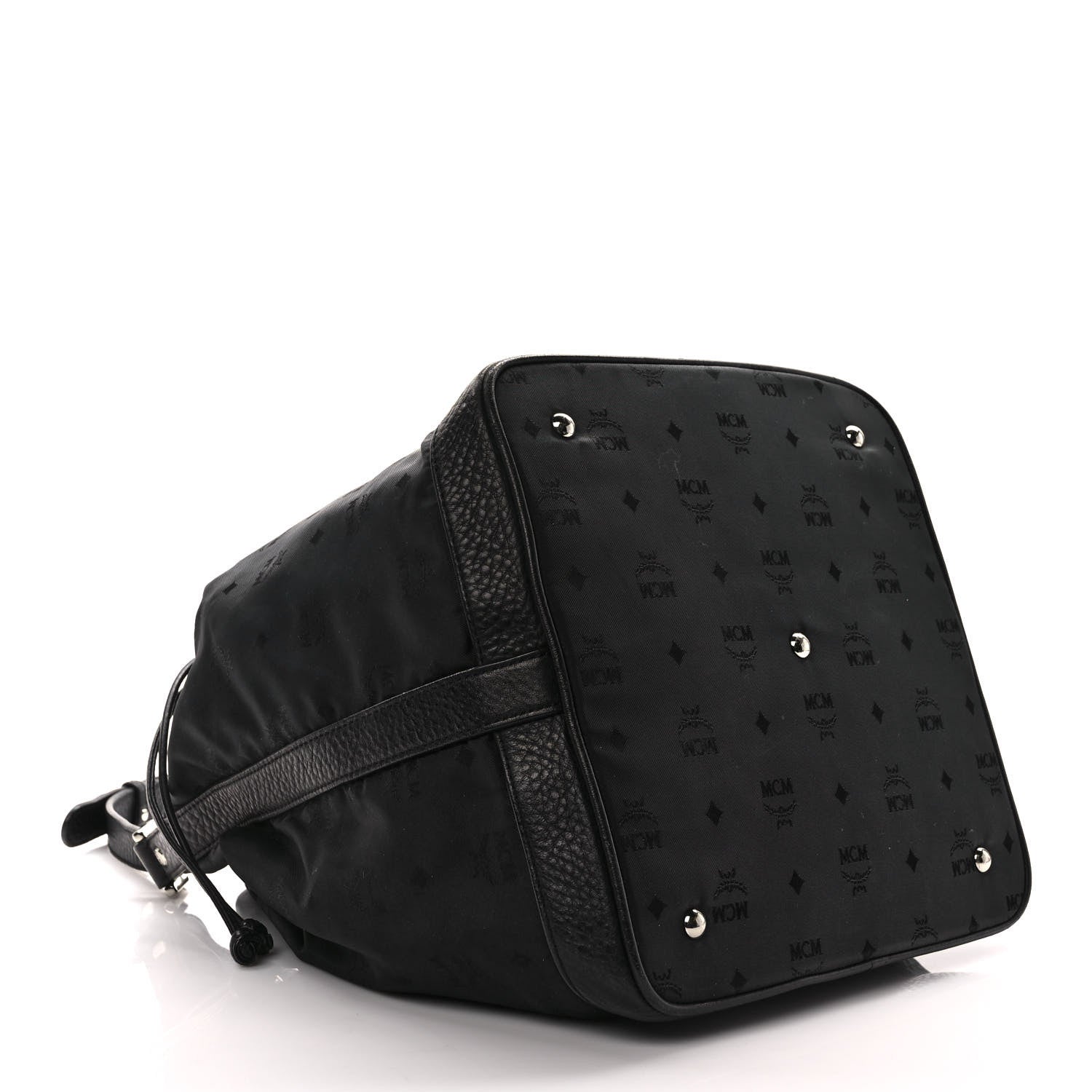 MCM Nylon Monogram Bucket Black 4 of 10