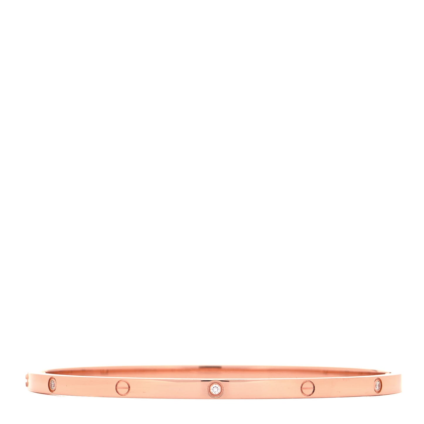 18K Pink Gold 6 Diamond Small LOVE Bracelet 20