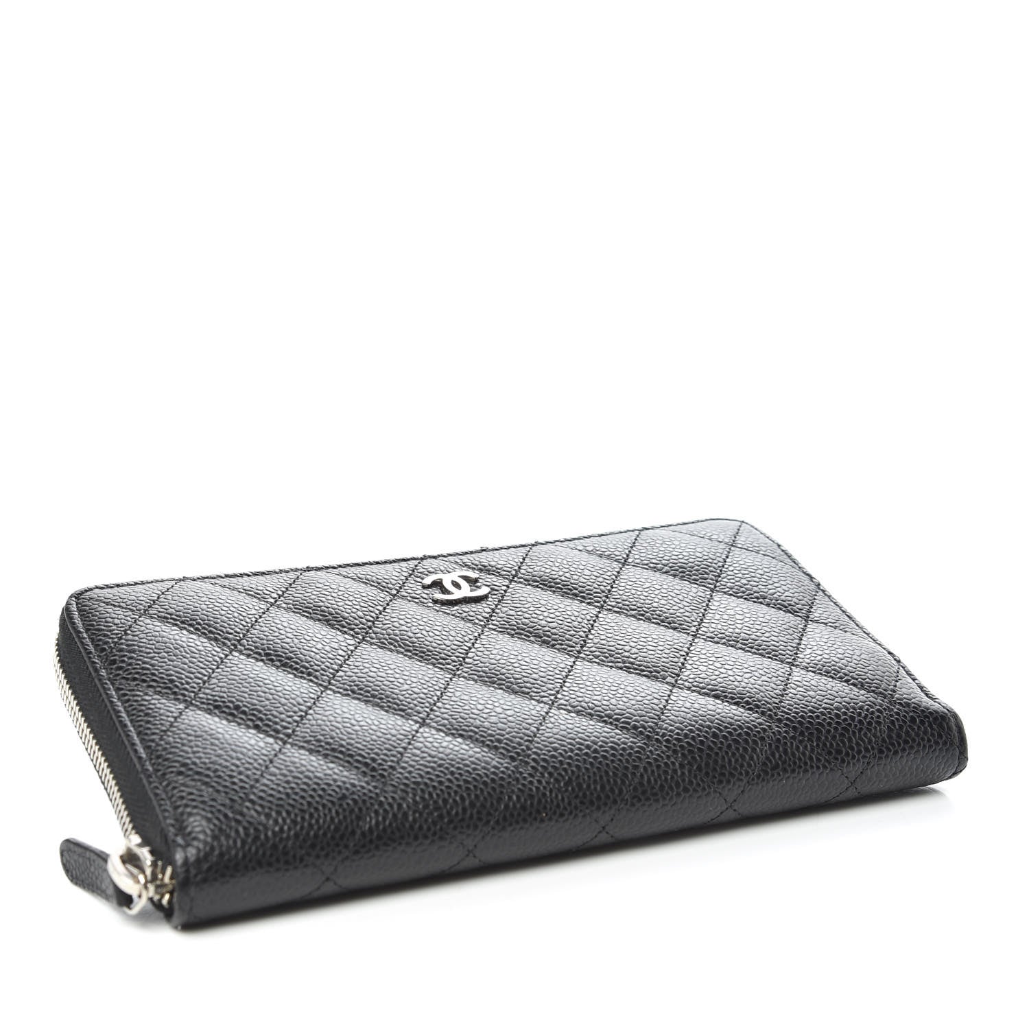 Chanel Caviar Quilted Large Gusset Zip Around Wallet Black 4 of 11