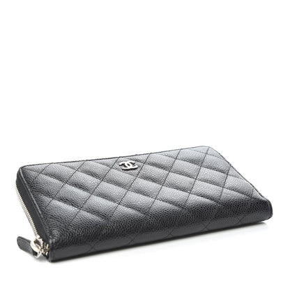 Chanel Caviar Quilted Large Gusset Zip Around Wallet Black 4 of 11
