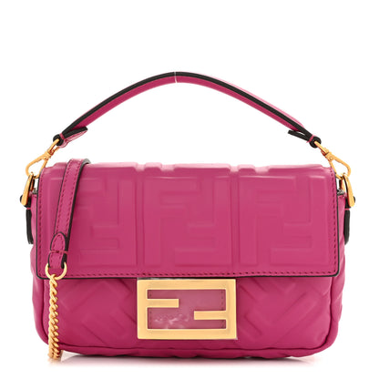 Fendi Nappa FF 1974 Embossed Mini Baguette Ciclamino Pilar 1 of 11