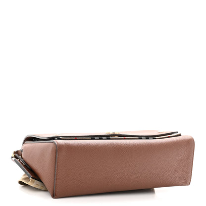 Burberry Calfskin Vintage Check Note Crossbody Bag Tan 4 of 9