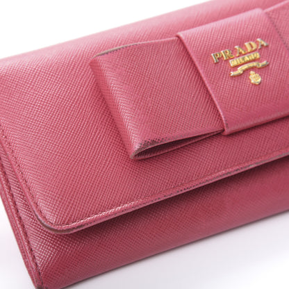 Prada Saffiano Bow Continental Wallet Peonia 15 of 17