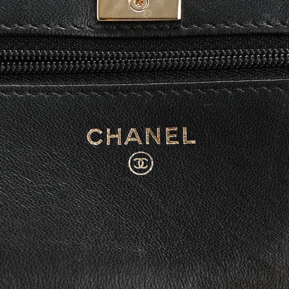 Chanel Lambskin Quilted Trendy CC Wallet On Chain WOC Black 6 of 16