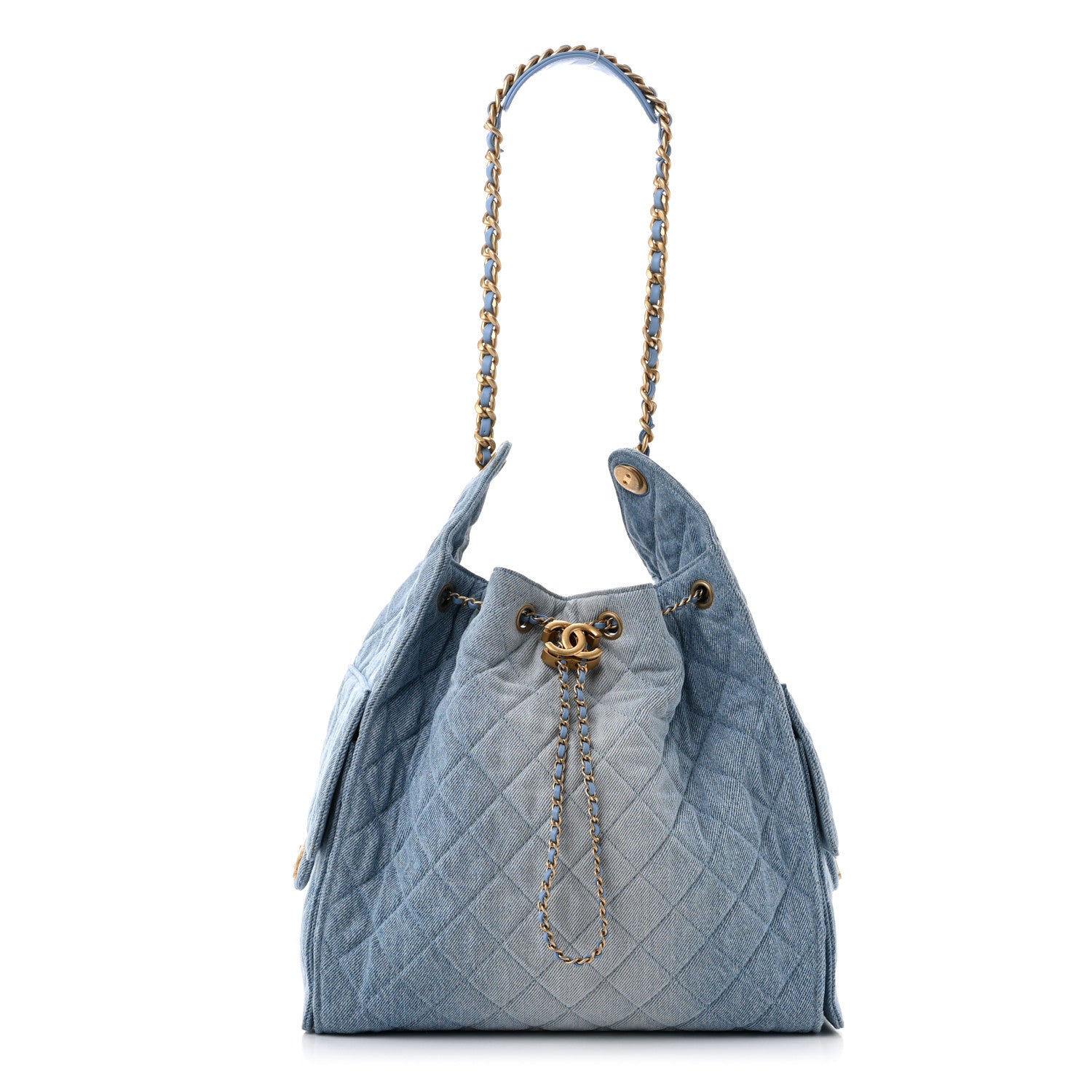 Chanel Washed Denim Quilted Medium Chanel 25 Handbag Blue 1 of 13