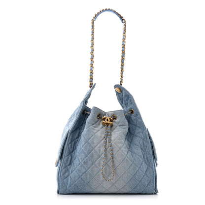Chanel Washed Denim Quilted Medium Chanel 25 Handbag Blue 1 of 13