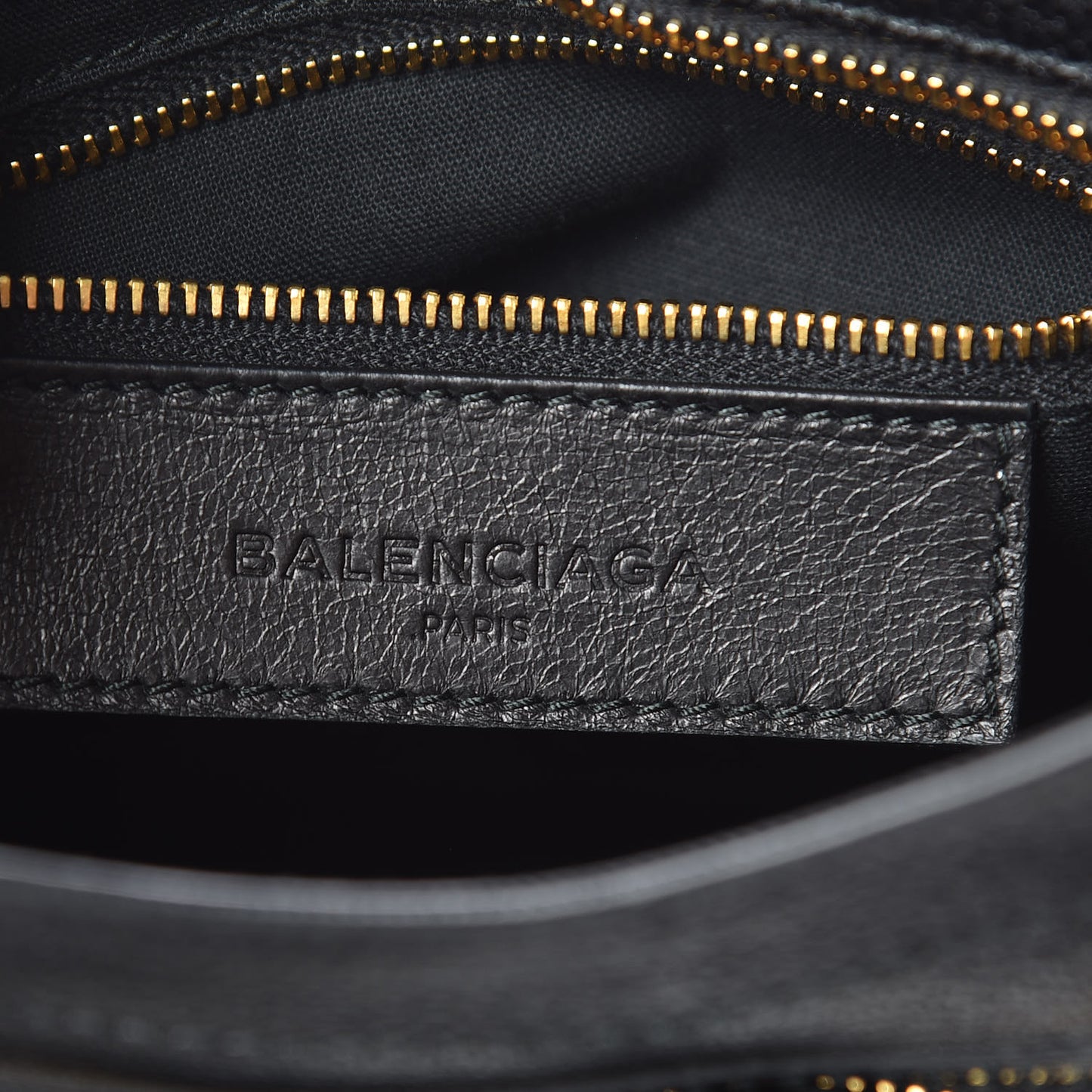 Chevre Gold Metallic Edge Hardware Mini City Black