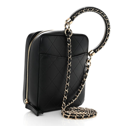 Chanel Calfskin Stitched Cup Of Tea Vanity Case Black 3 of 10