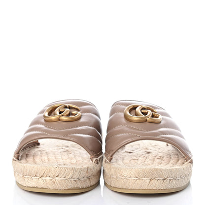 Gucci Nappa Matelasse GG Marmont Espadrille Slide Sandals 36 Porcelain Rose 2 of 4