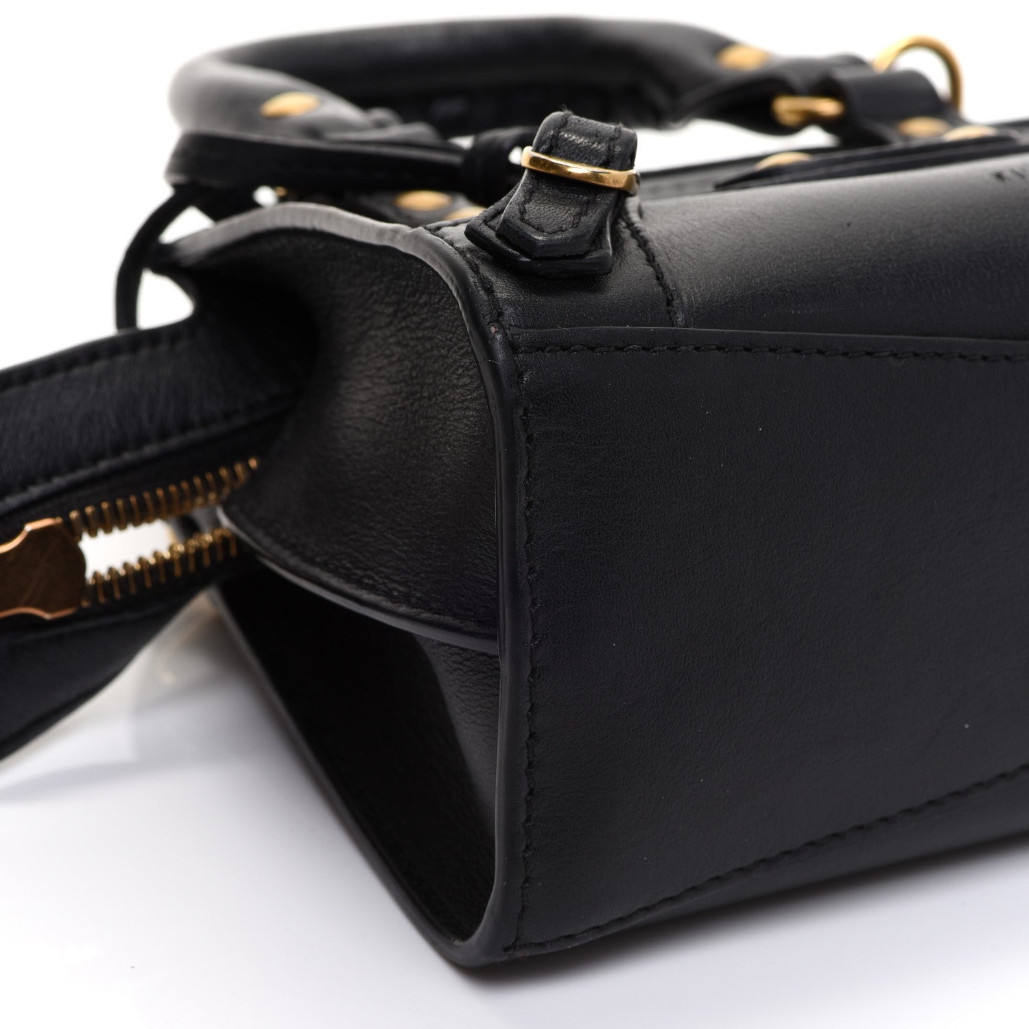 Balenciaga Smooth Calfskin Neo Classic Brass Hardware Nano City Crossbody Black 5 of 12