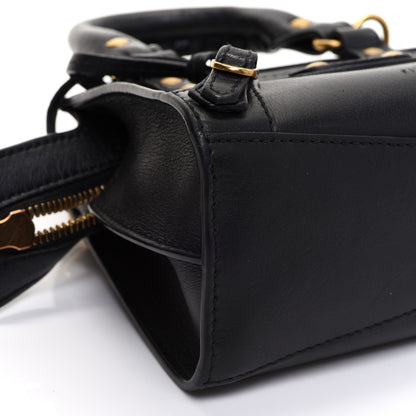 Balenciaga Smooth Calfskin Neo Classic Brass Hardware Nano City Crossbody Black 5 of 12