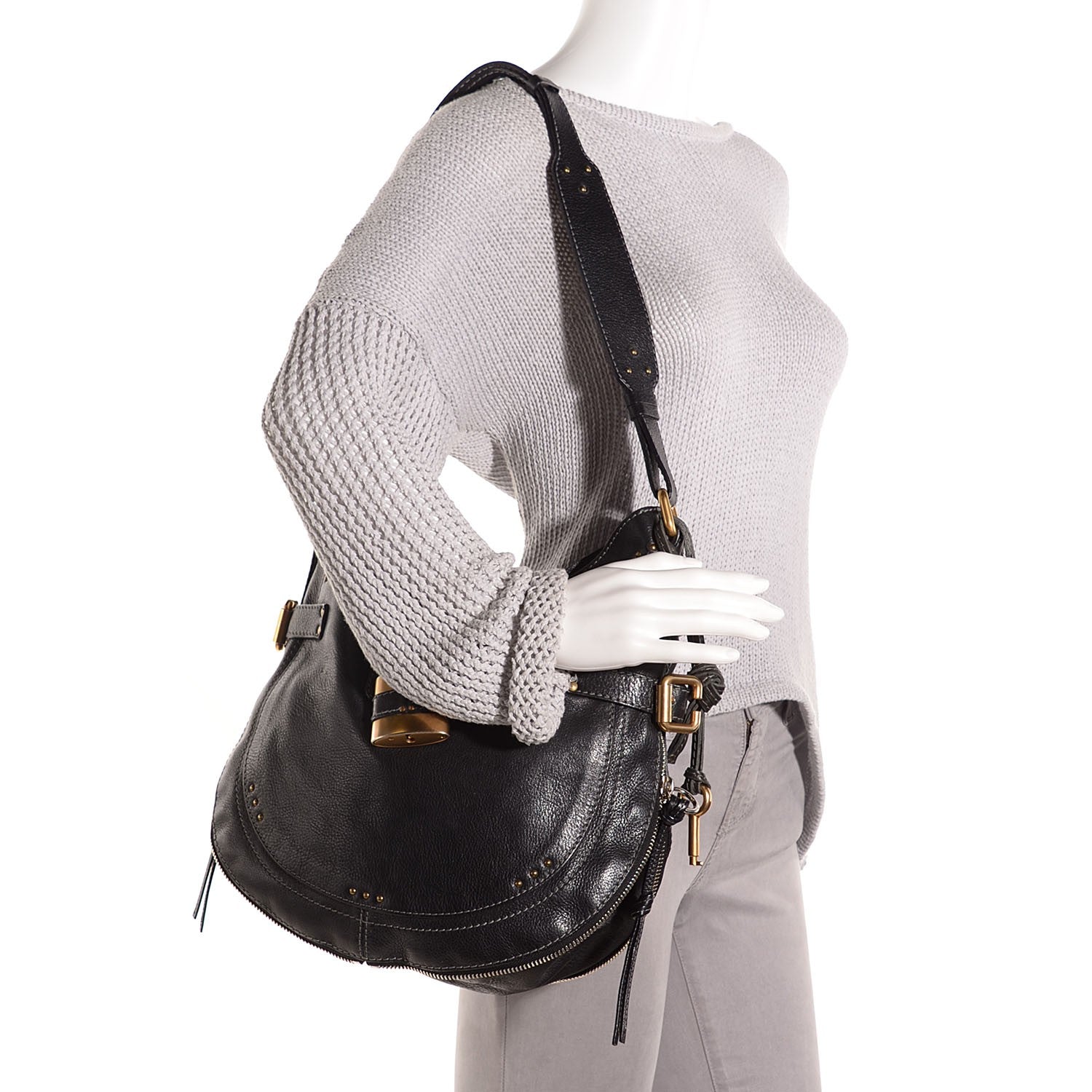 Chloe Leather Paddington Hobo Black 2 of 8