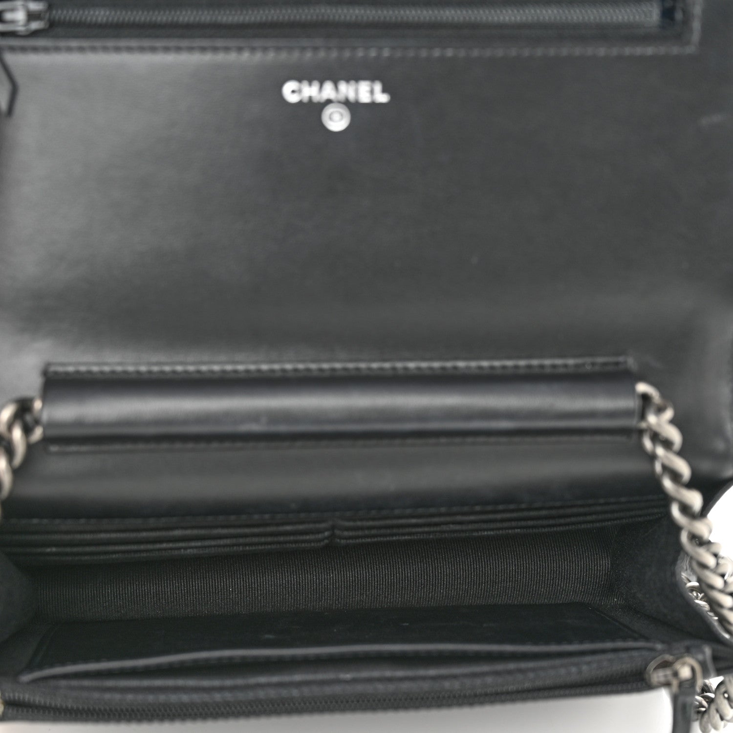 Chanel Caviar Quilted Boy Wallet On Chain WOC Black 5 of 12