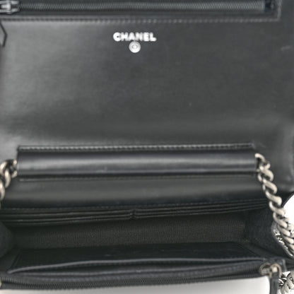 Chanel Caviar Quilted Boy Wallet On Chain WOC Black 5 of 12