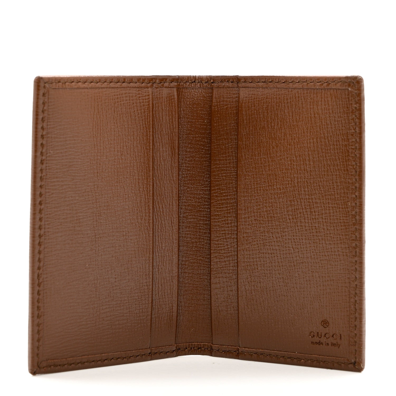 Gucci GG Supreme Monogram Azalea Calfskin Retro Interlocking G Card Case Beige Ebony Brown Sugar 5 of 7