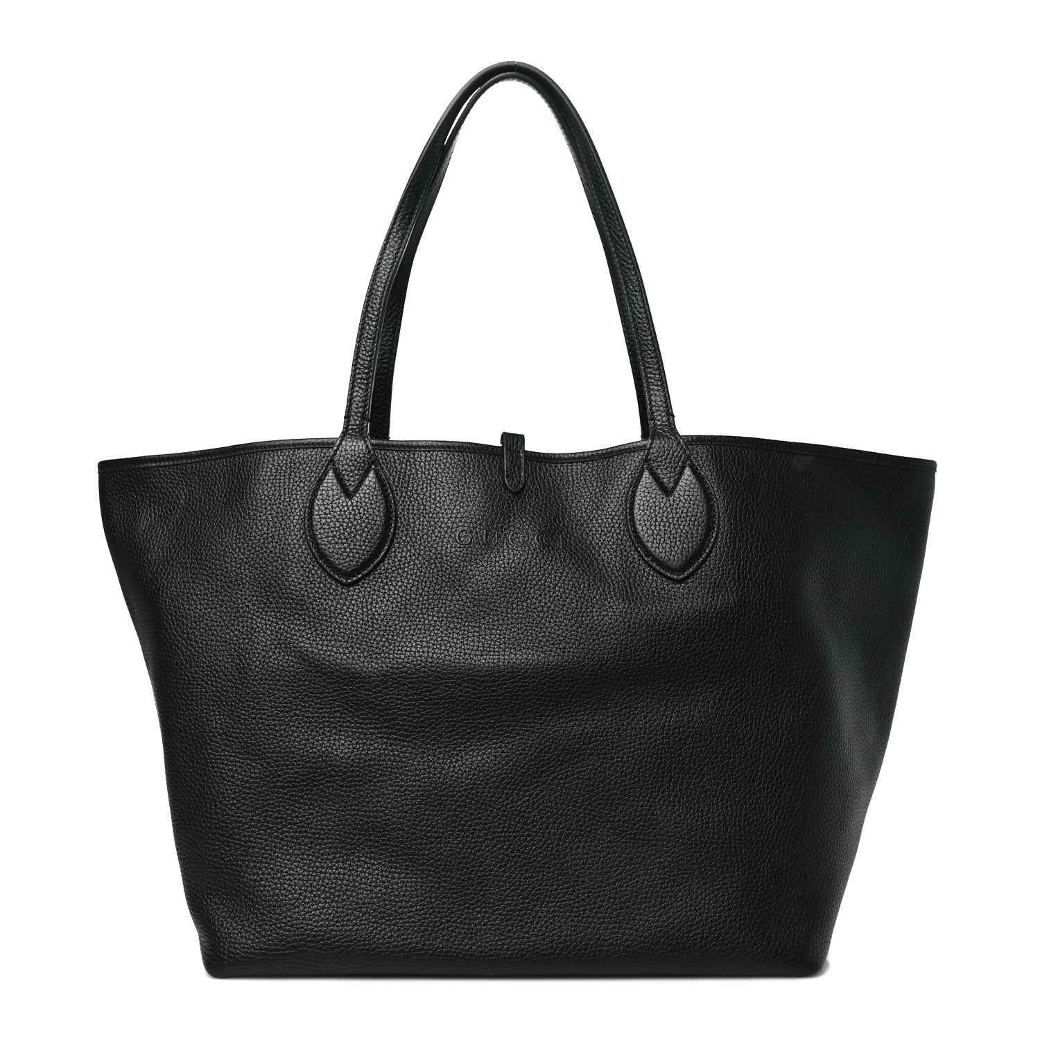 Gucci Grained Calfskin Monogram Large Totissima Reversible Tote Black 4 of 17