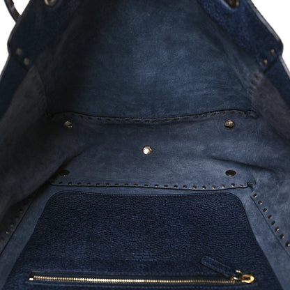 Valentino Garavani Pebbled Calfskin Medium Rockstud Tote Deep Denim 5 of 9