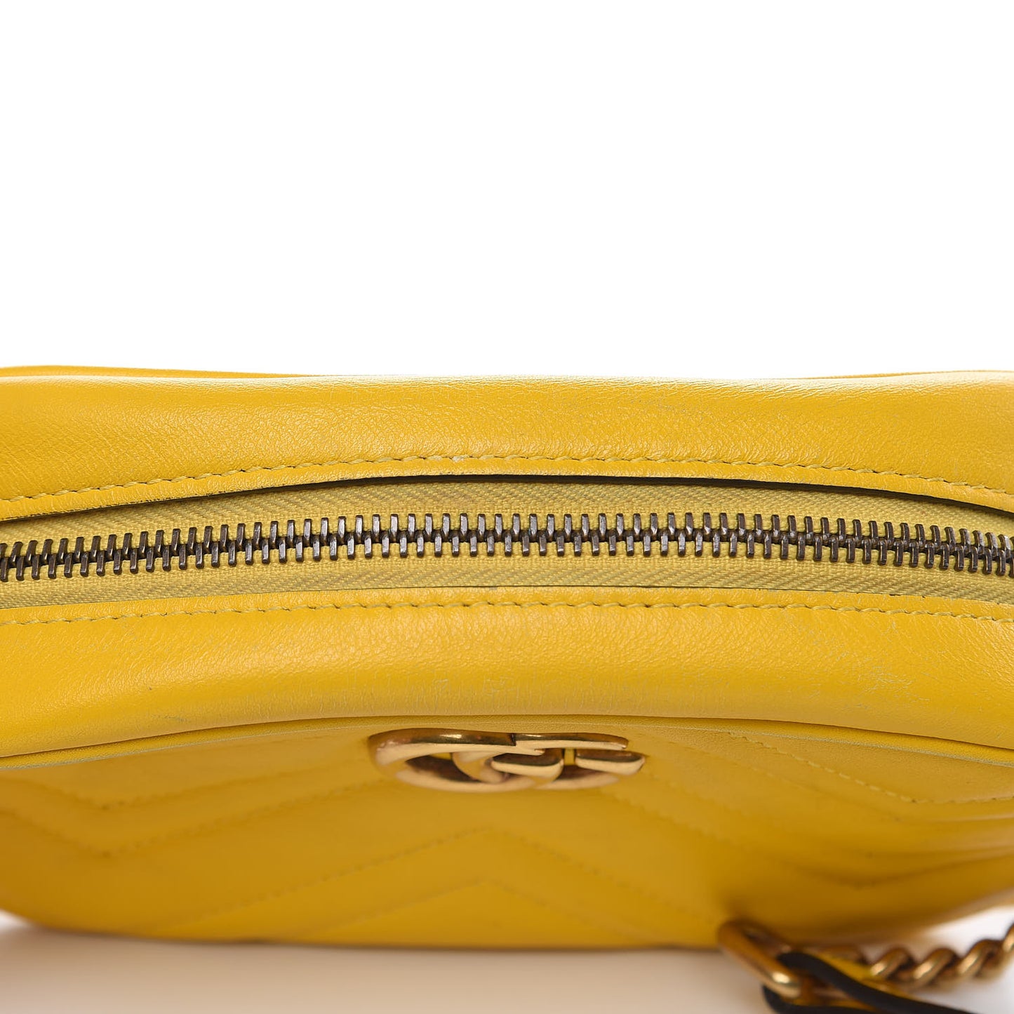 Calfskin Matelasse Mini GG Marmont Chain Shoulder Bag Stone Topaz