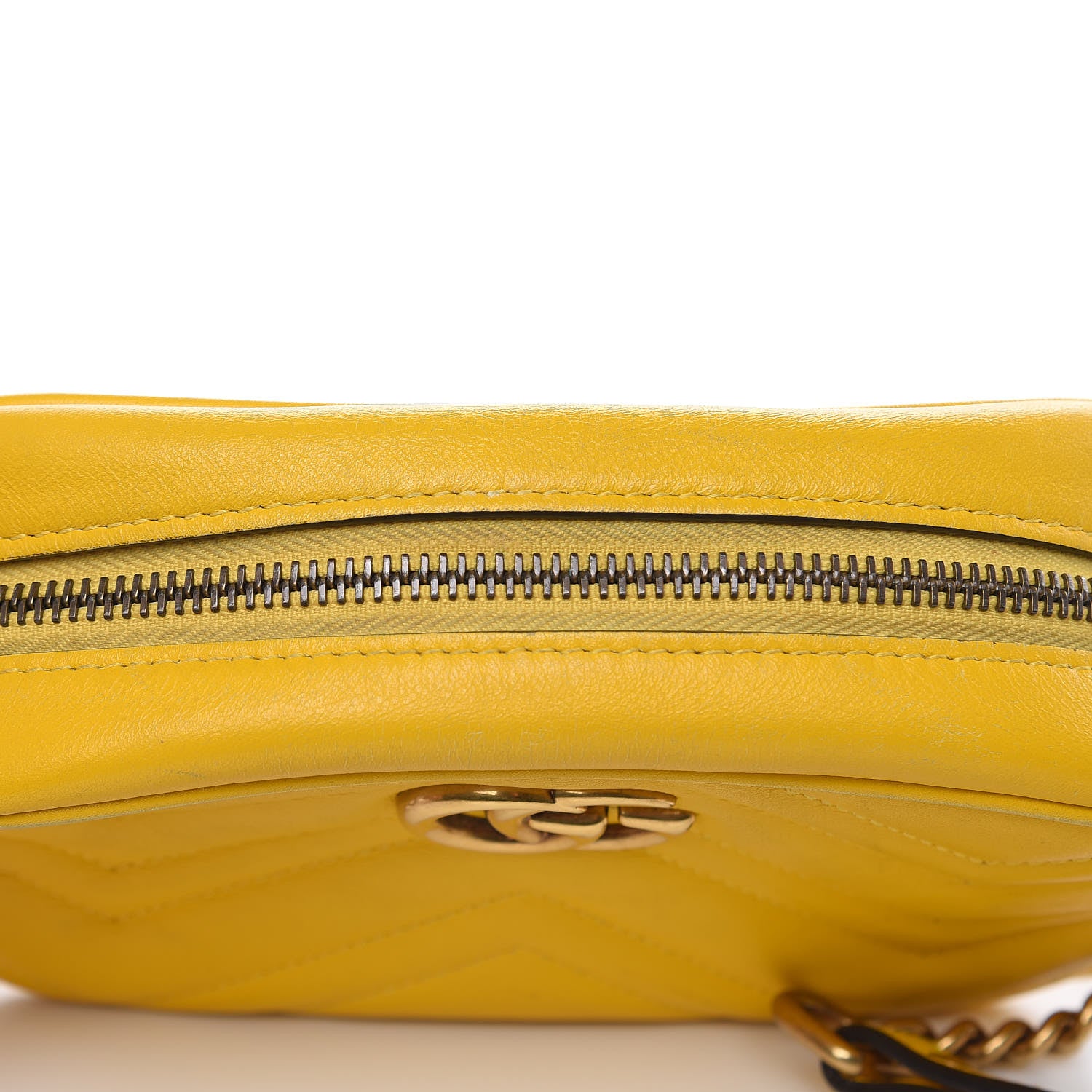 Gucci Calfskin Matelasse Mini GG Marmont Chain Shoulder Bag Stone Topaz 14 of 15