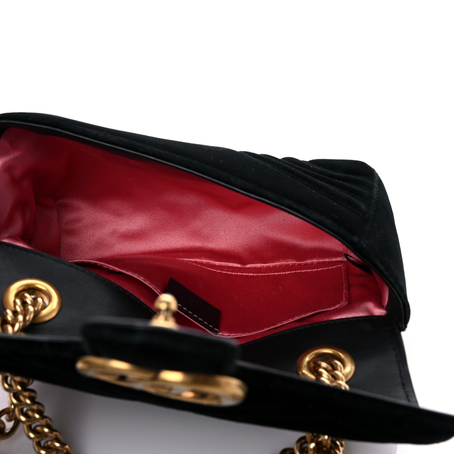 Velvet Matelasse Mini GG Marmont Shoulder Bag Black
