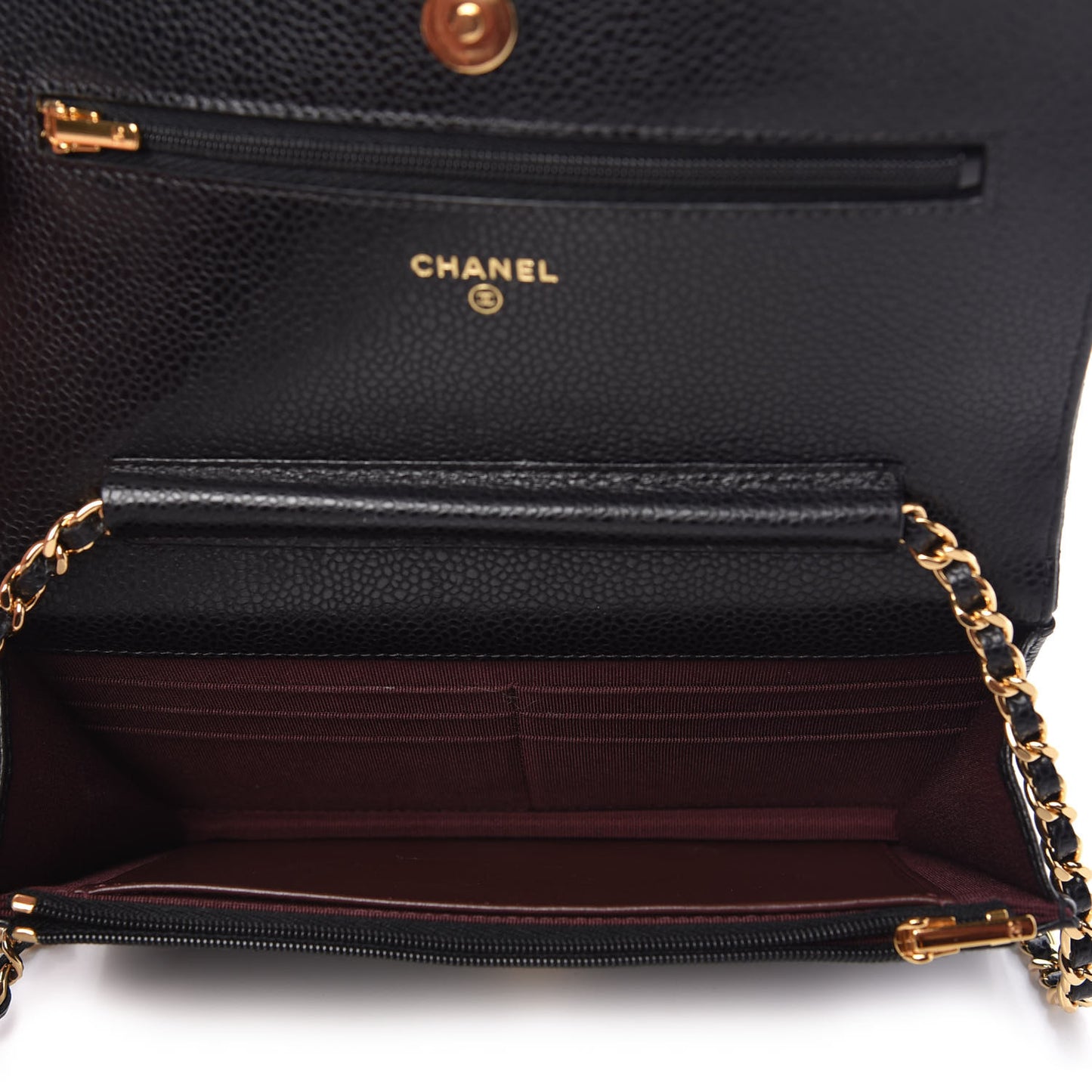Caviar Quilted Wallet On Chain WOC Black