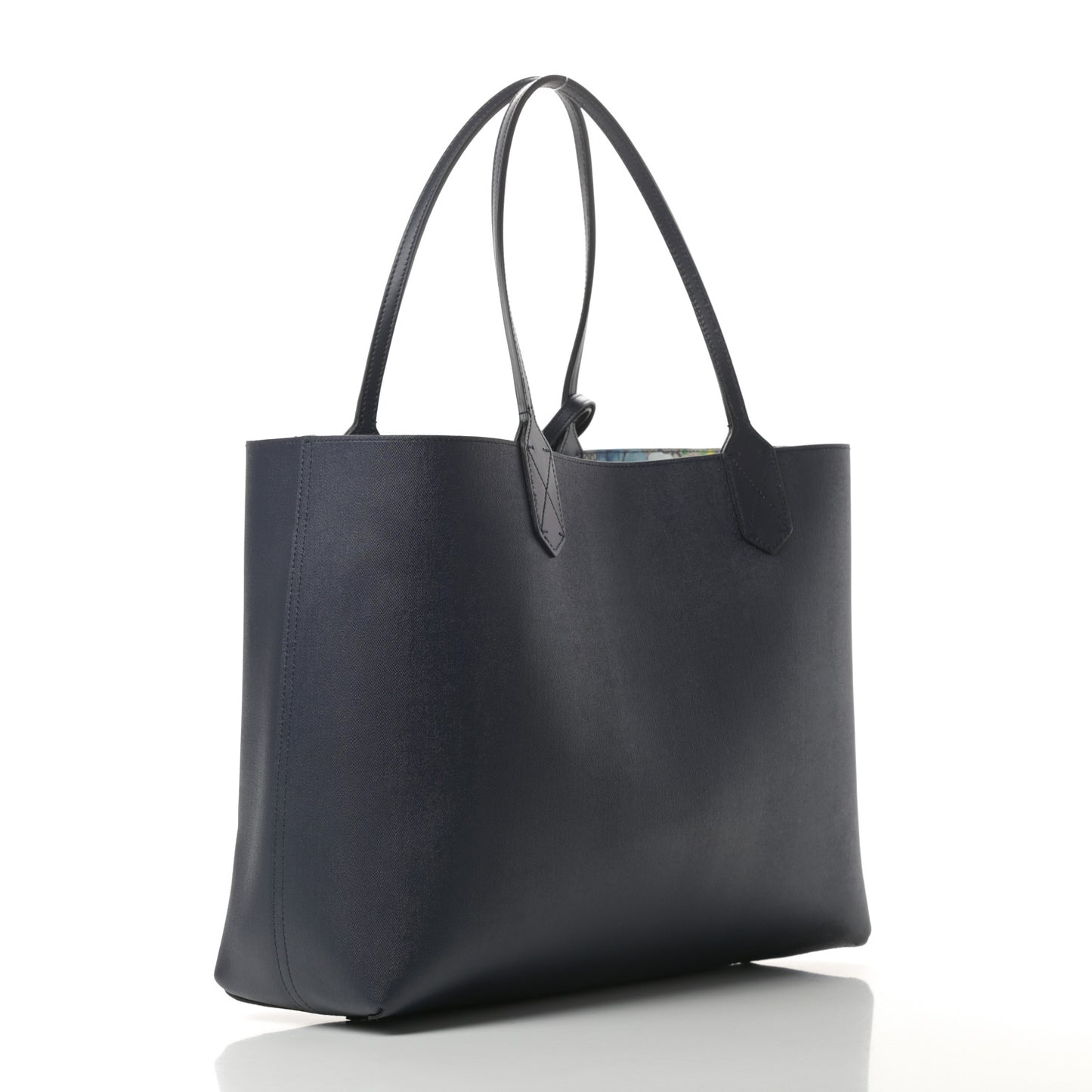 GG Supreme Monogram Blooms Medium Reversible Tote Beige Blue Navy