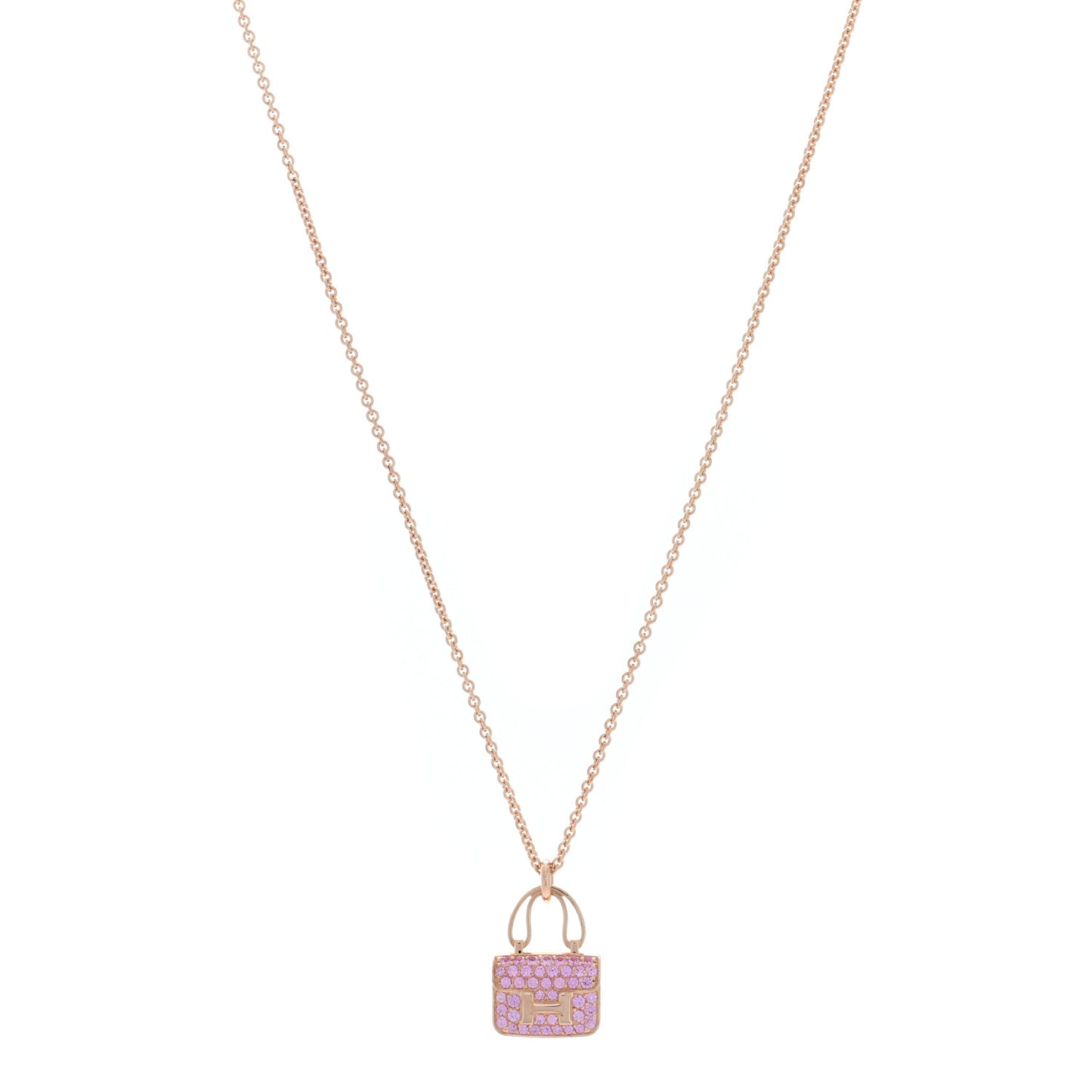 18K Rose Gold Pink Sapphire Constance Amulettes Pendant Necklace