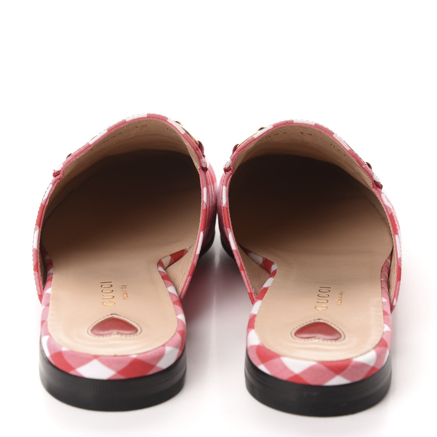 Gucci Cotton Gingham Womens Princetown Slippers 39 White Red 5 of 13