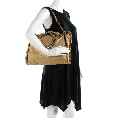 Stella McCartney Metallic Shaggy Deer Falabella Fold Over Tote Gold 2 of 9