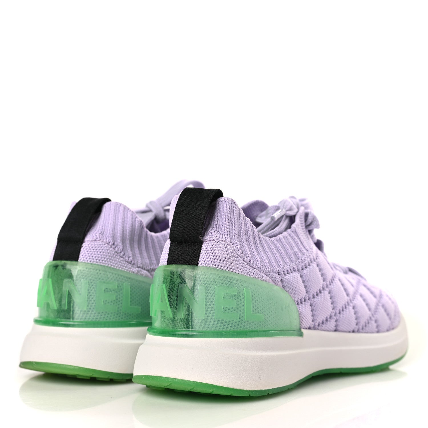 Chanel Knit Quilted Womens CC Sneakers 35.5 Light Purple 4 of 7