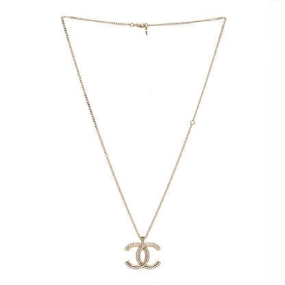 Chanel Baguette Crystal Logo CC Chain Necklace Gold 3 of 6