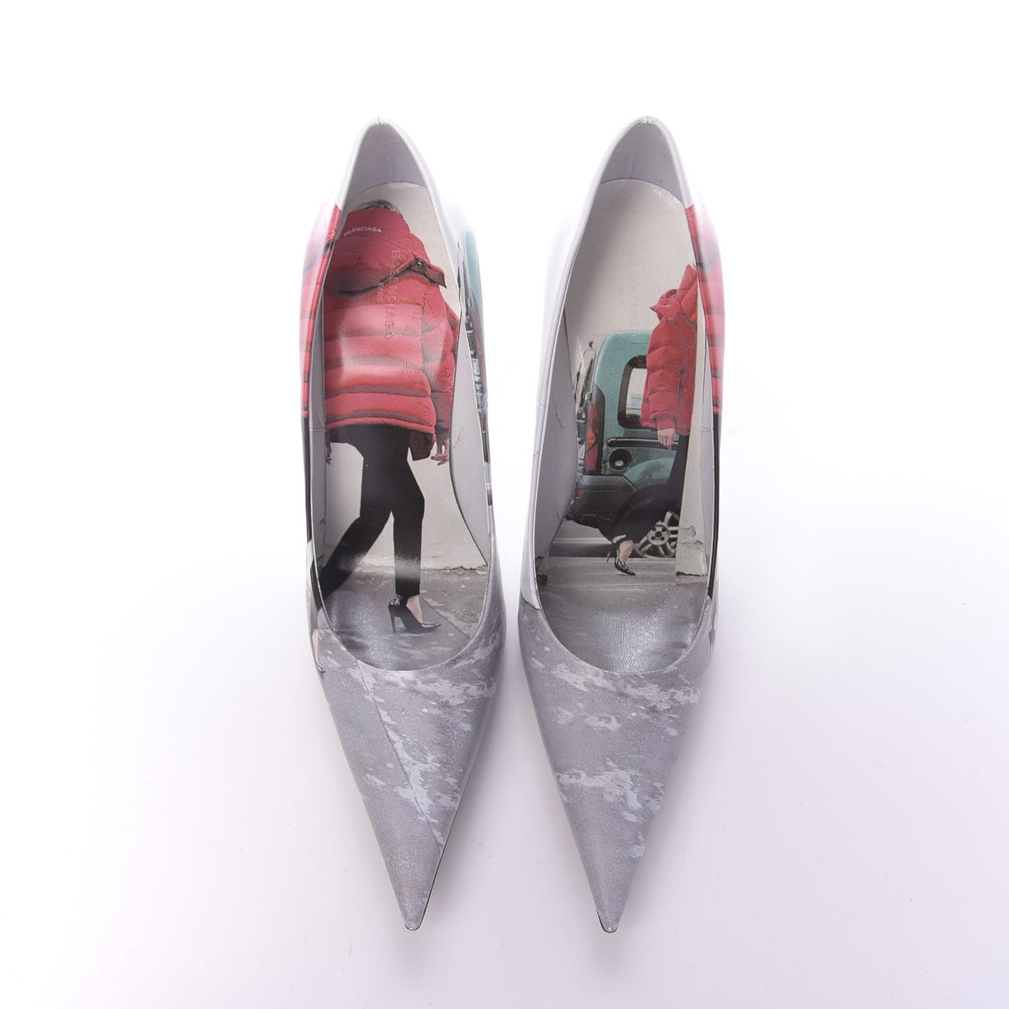 Calfskin Campaign Pump 38 Gris Rouge
