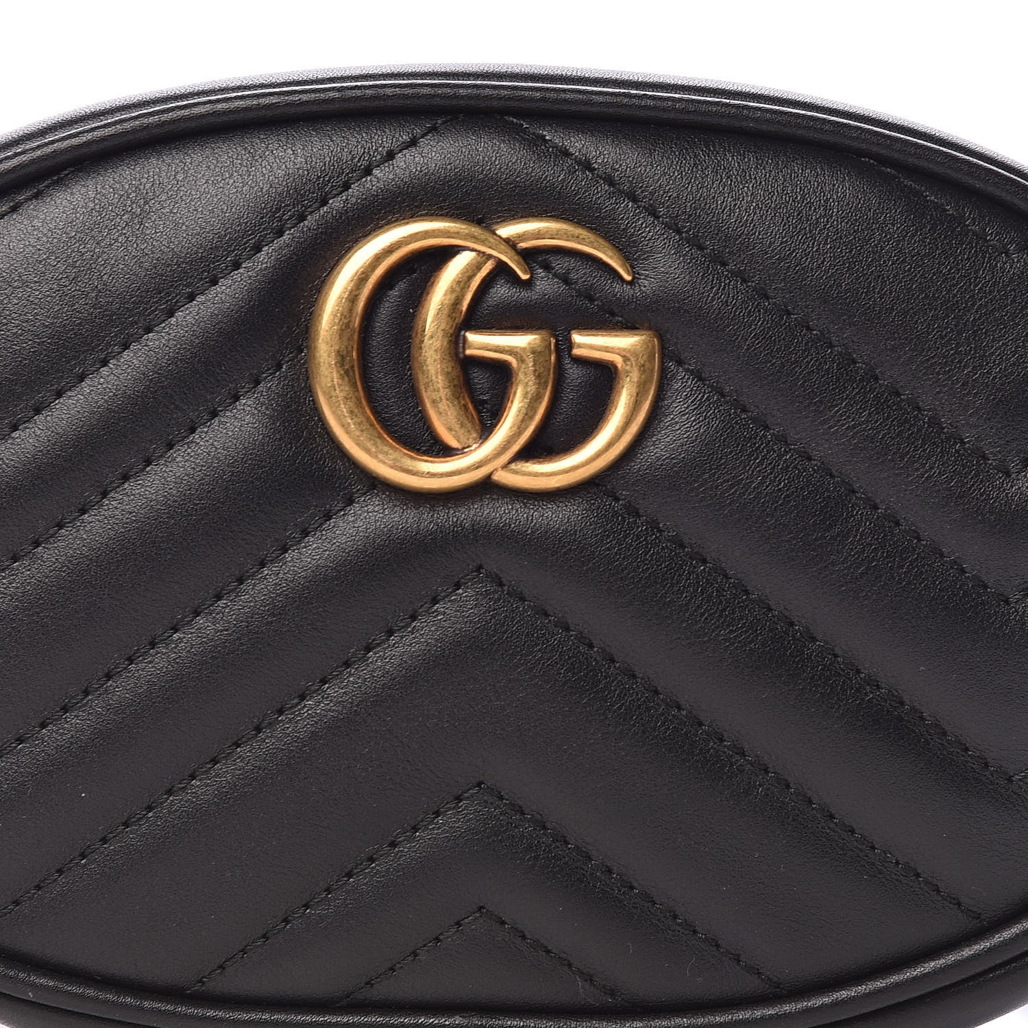 Gucci Calfskin Matelasse GG Marmont Belt Bag 85 34 Black 8 of 11