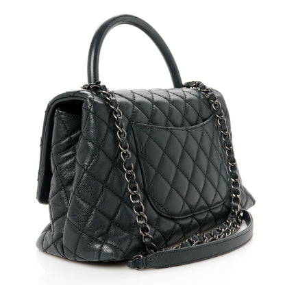 Chanel Caviar Quilted Small Coco Handle Flap Black 3 of 11