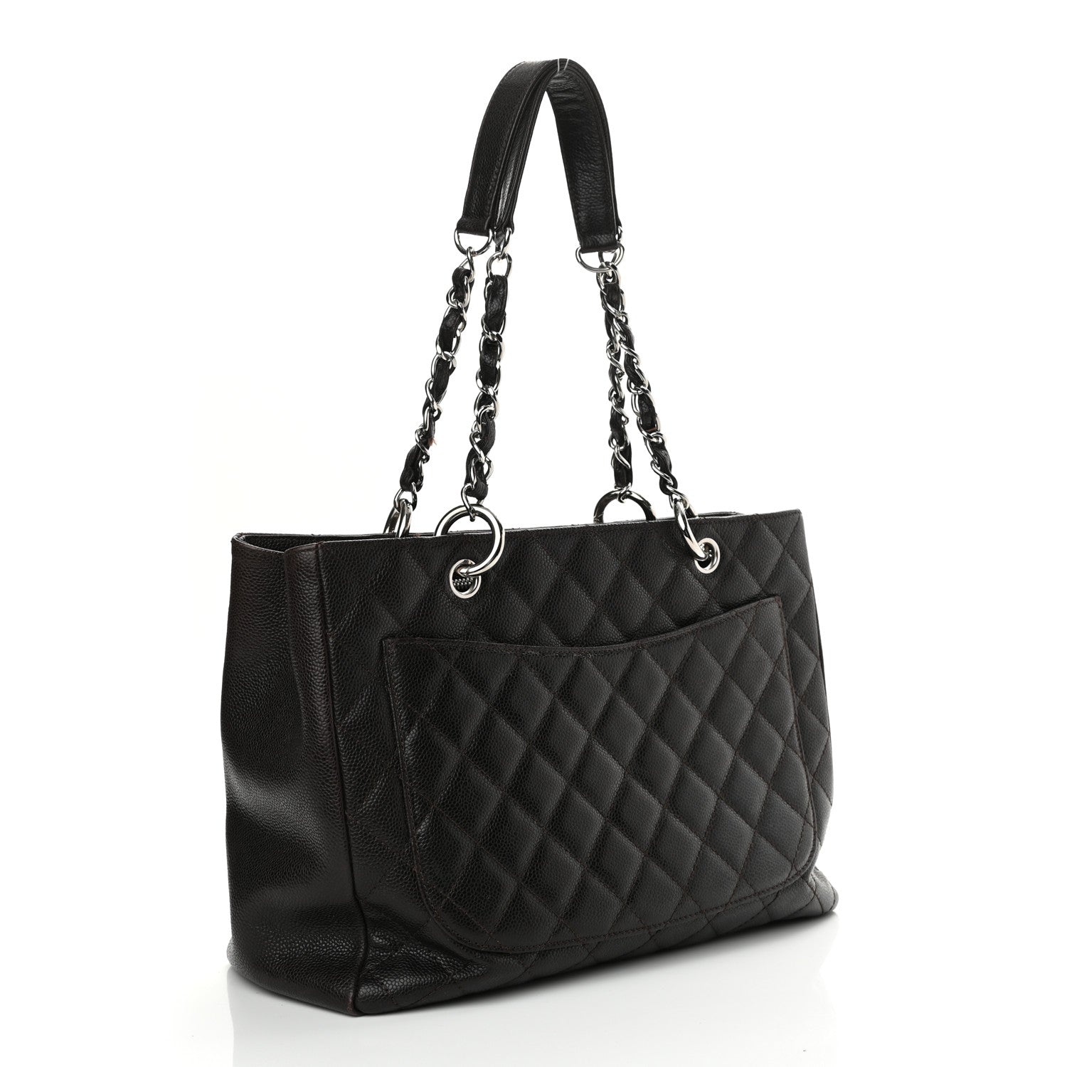 Chanel Caviar Quilted Grand Shopping Tote GST Dark Brown 3 of 13