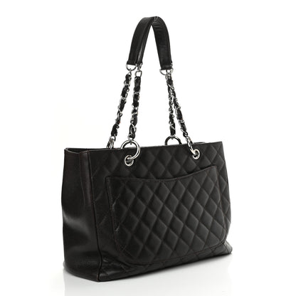 Chanel Caviar Quilted Grand Shopping Tote GST Dark Brown 3 of 13