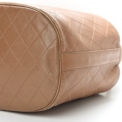 Chanel Lambskin Diamond Stitched CC Drawstring Bag Beige 10 of 10