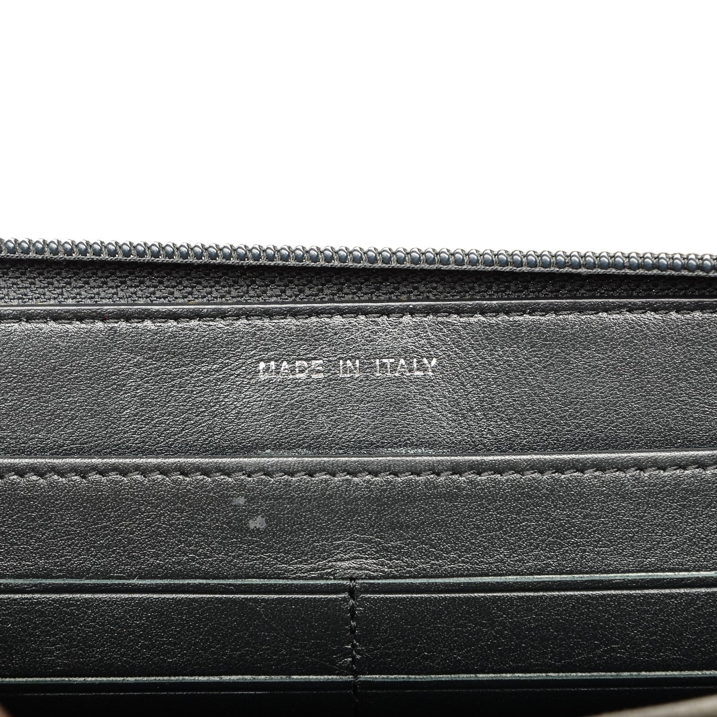 Glazed Calfskin Boy Zip Around Wallet Grey