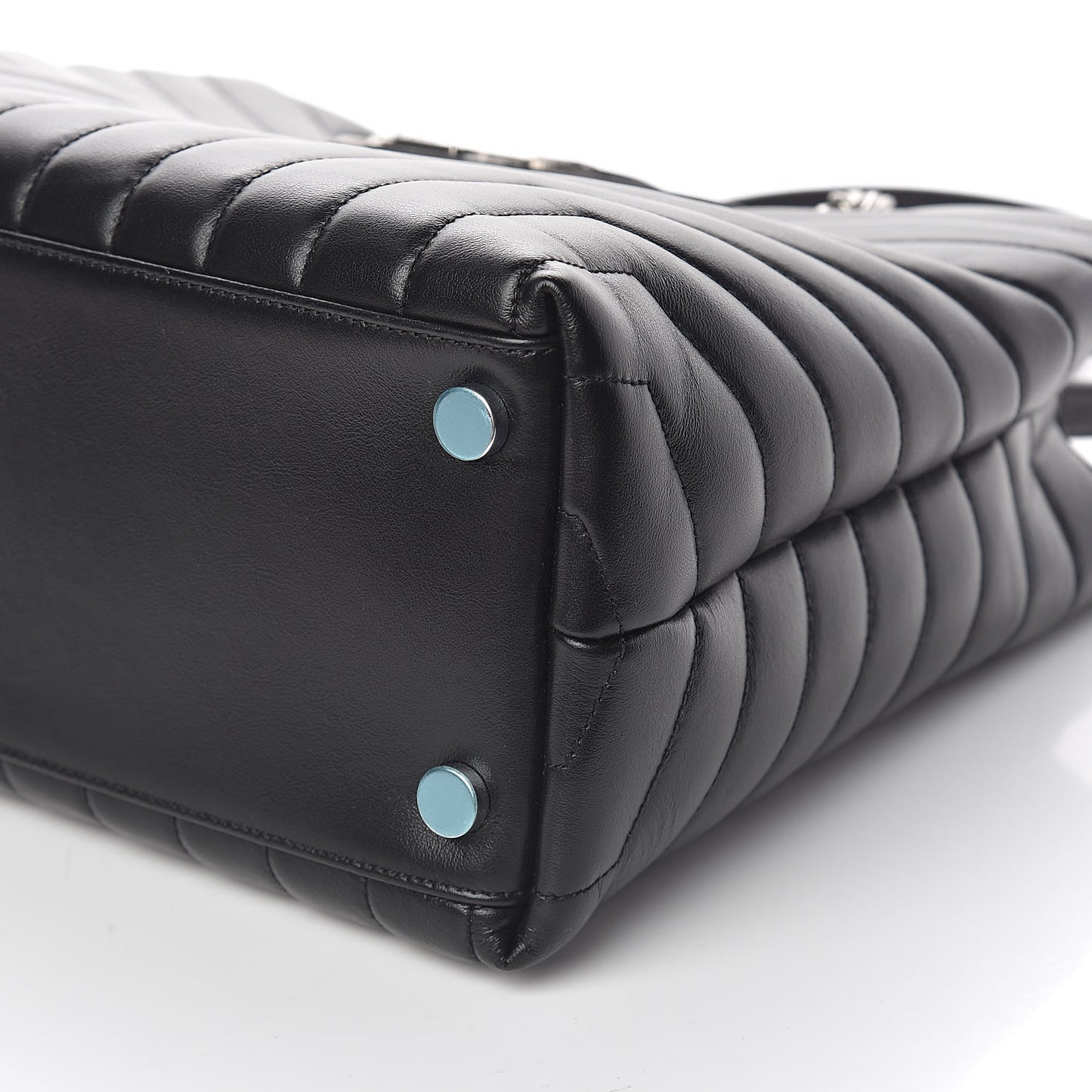Calfskin Y Quilted Monogram Large Loulou Shopper Black