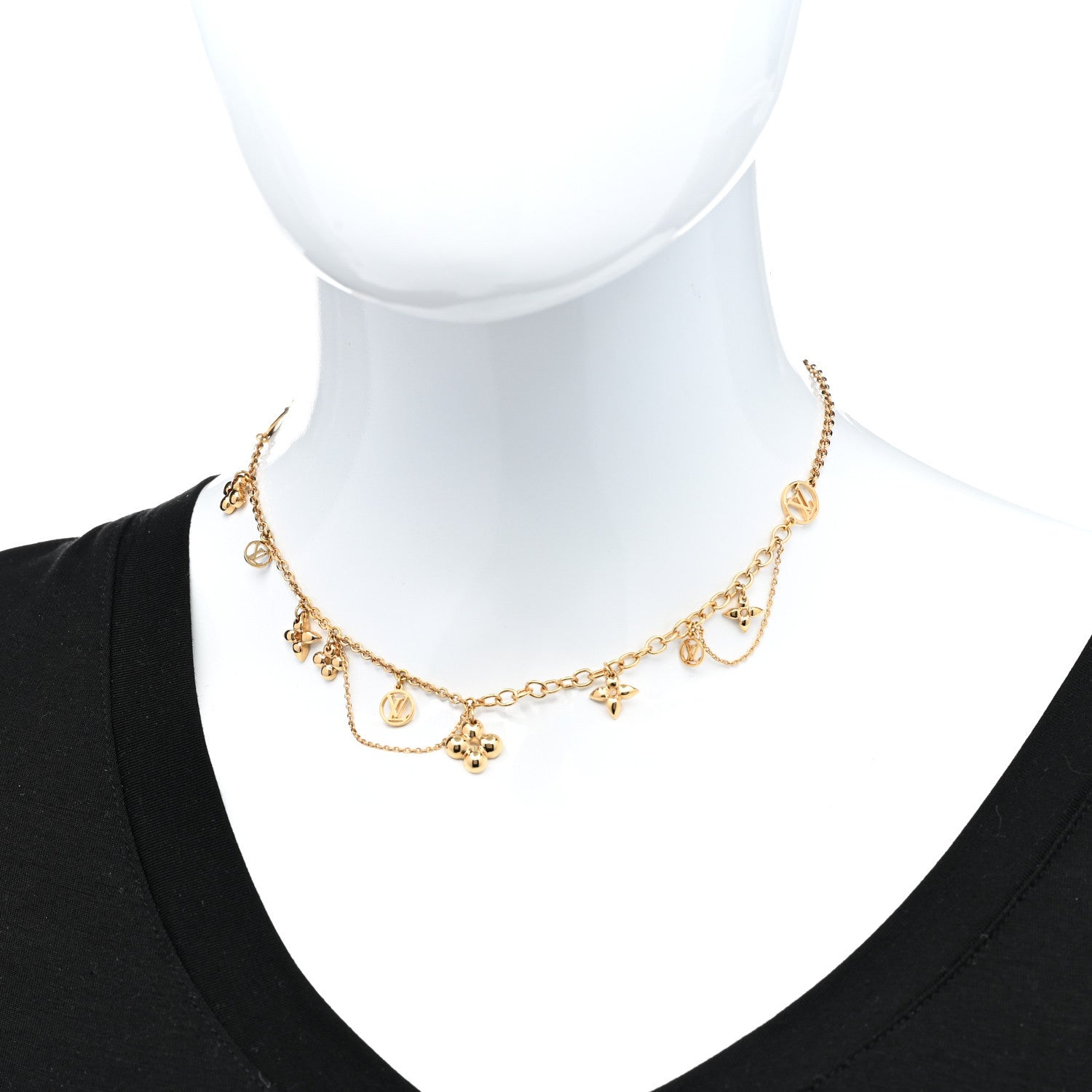 Louis Vuitton Metal Blooming Supple Necklace Gold 2 of 6