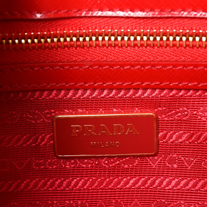 Prada Saffiano Vernice Mini Galleria Double Zip Tote Rosso 6 of 9