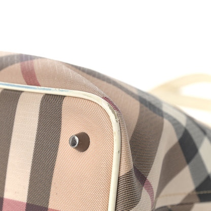 Burberry Nova Check Patent Trim Shopper Tote White 10 of 17