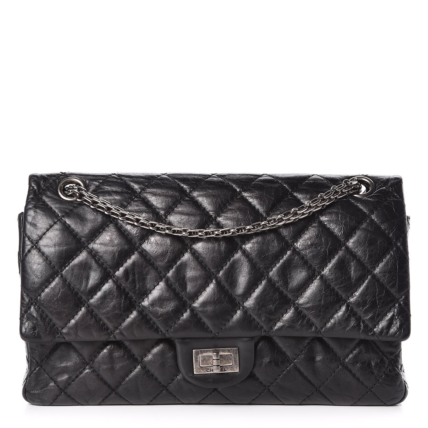 Chanel Metallic Aged Calfskin 2.55 Reissue 226 Flap Black 1 of 8