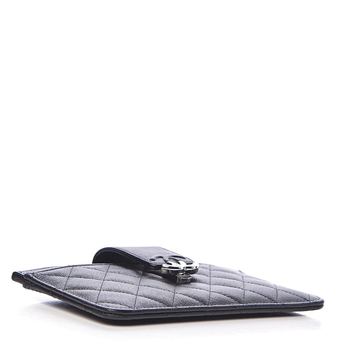 Caviar Quilted CC Box Strap Pouch Black