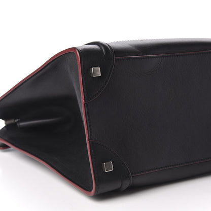 Celine Smooth Calfskin Mini Luggage Black Pink Trim 5 of 9