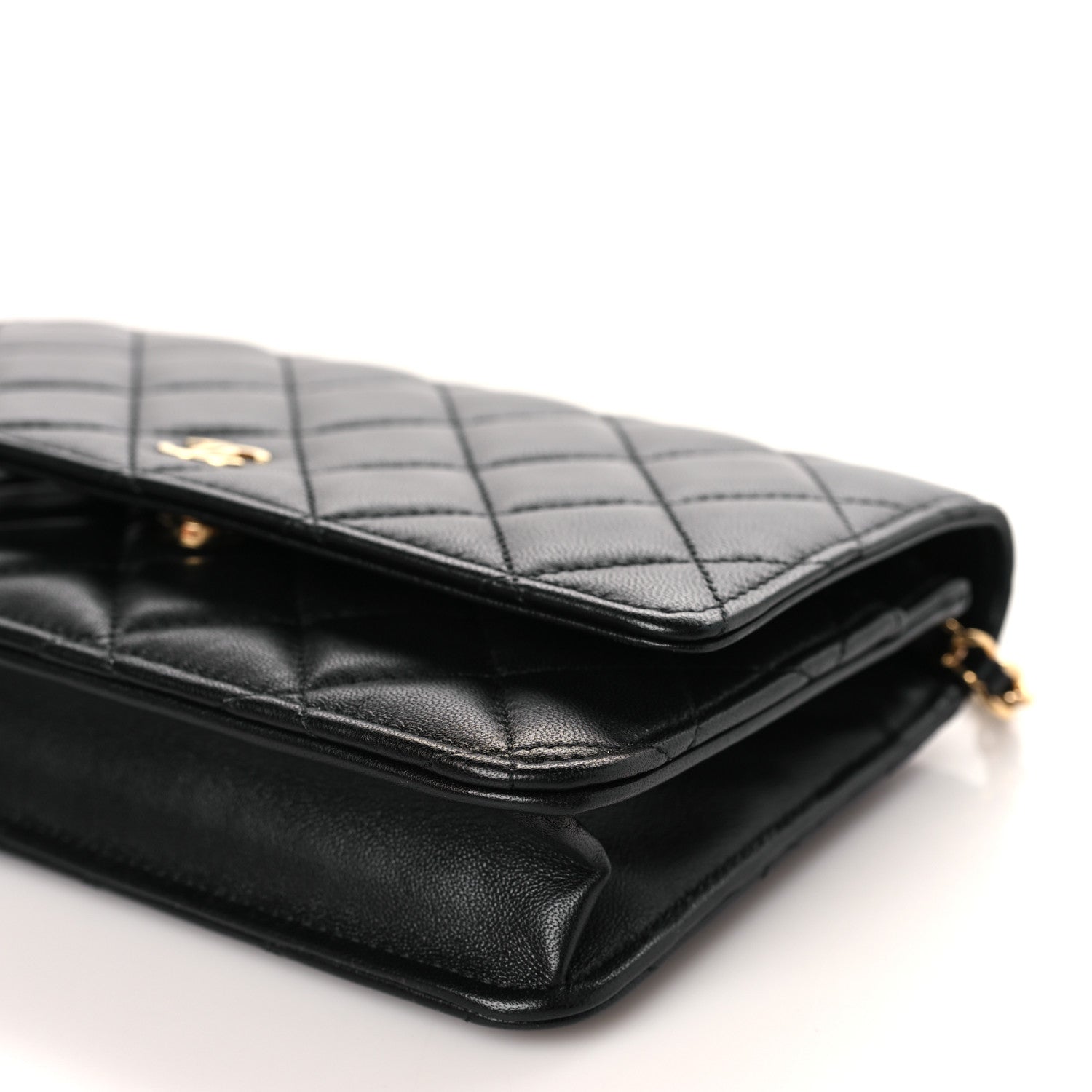 Chanel Lambskin Quilted Wallet On Chain WOC Black 10 of 11